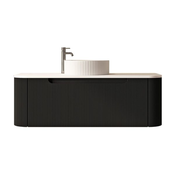 Rome 1200mm Wall-Hung Cabinet - Matt Black - Image 4