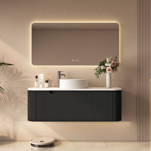 Rome 1200mm Wall-Hung Cabinet - Matt Black