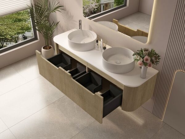 Rome 1500mm Wall-Hung Cabinet - Bur Oak - Image 3