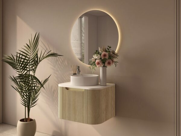 Rome 600mm Wall-Hung Cabinet - Bur Oak - Image 2