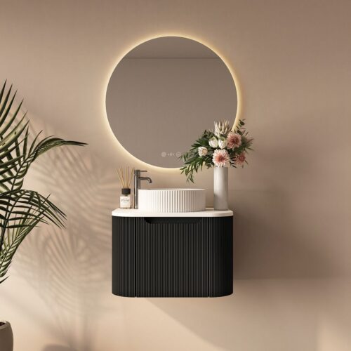 Rome 600mm Wall-Hung Cabinet - Matt Black