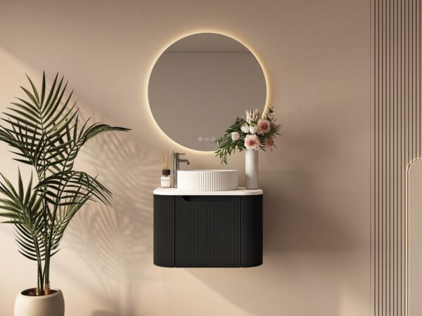 Rome 600mm Wall-Hung Cabinet - Matt Black