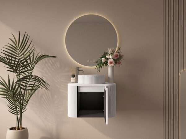 Rome 600mm Wall-Hung Cabinet - Matt White - Image 3