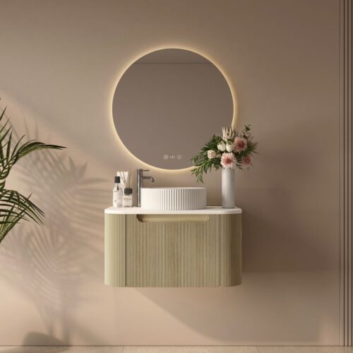 Rome 750mm Wall-Hung Cabinet - Bur Oak