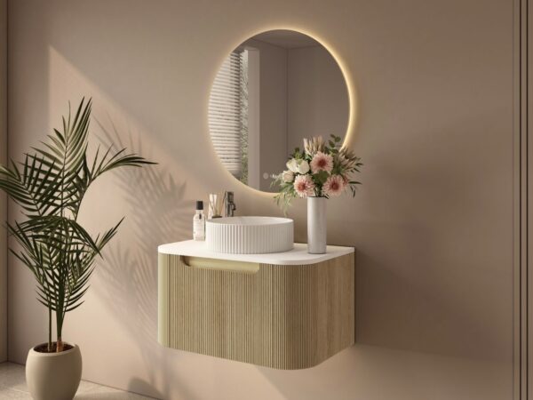 Rome 750mm Wall-Hung Cabinet - Bur Oak - Image 2