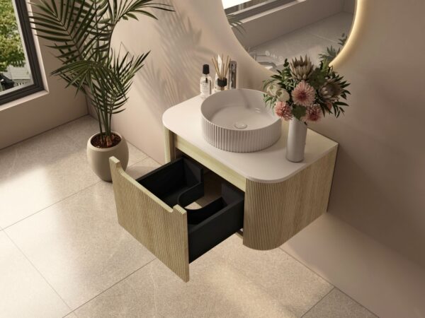Rome 750mm Wall-Hung Cabinet - Bur Oak - Image 3