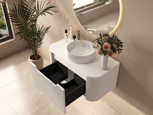 Rome 750mm Wall-Hung Cabinet - Matt White - Image 3