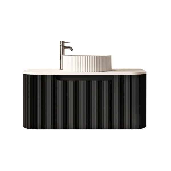 Rome 900mm Wall-Hung Cabinet - Matt Black - Image 4