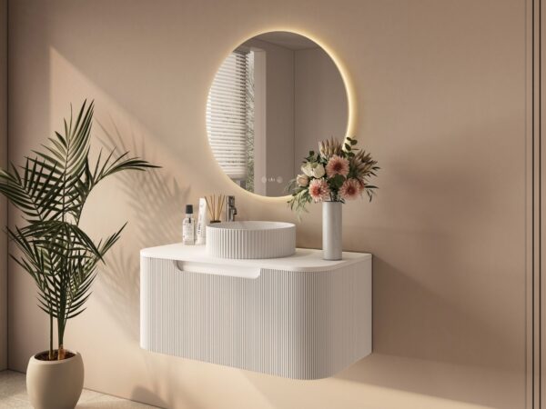 Rome 900mm Wall-Hung Cabinet - Matt White - Image 2