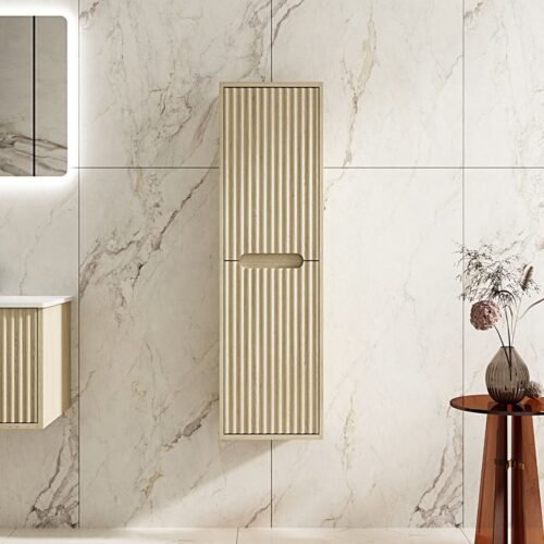 Fluted Rhea Tall Boy - Natural Oak