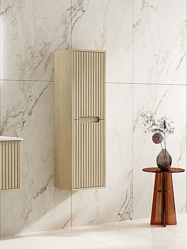 Fluted Rhea Tall Boy - Natural Oak - Image 2