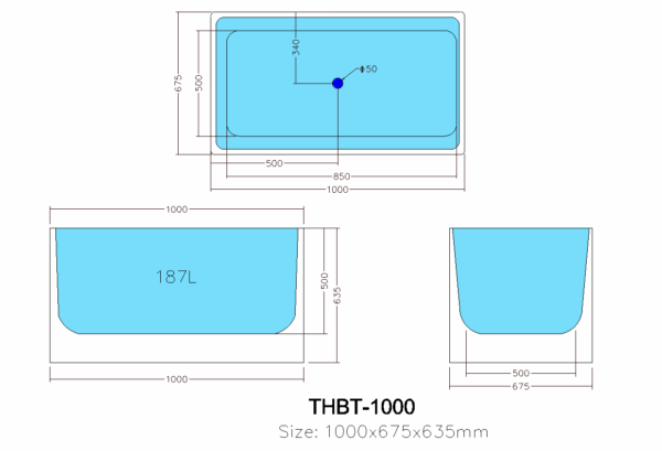 Theo Back to Wall Bathtub - Image 4