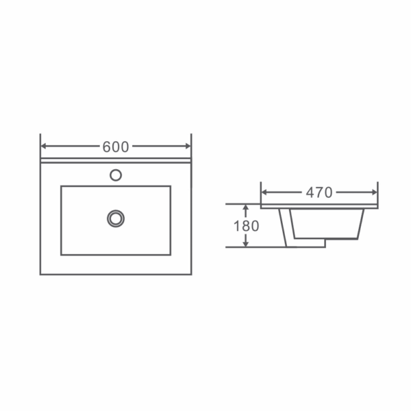 BIANCA 600mm PVC Wall-Hung Vanity - Image 4