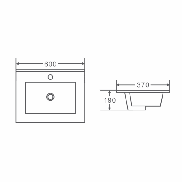 BIANCA 600mm PVC Slim Freestanding Vanity - Image 6