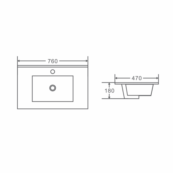 BIANCA 750mm PVC Freestanding Vanity (RHD) - Image 6