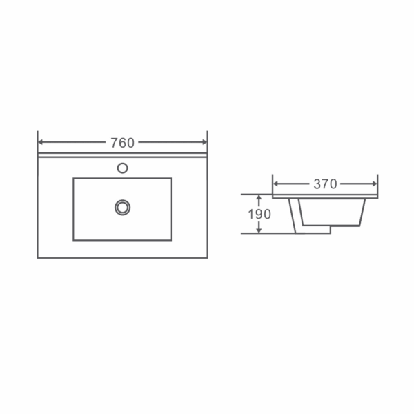 BIANCA 750mm PVC Slim Freestanding Vanity (LHD) - Image 6