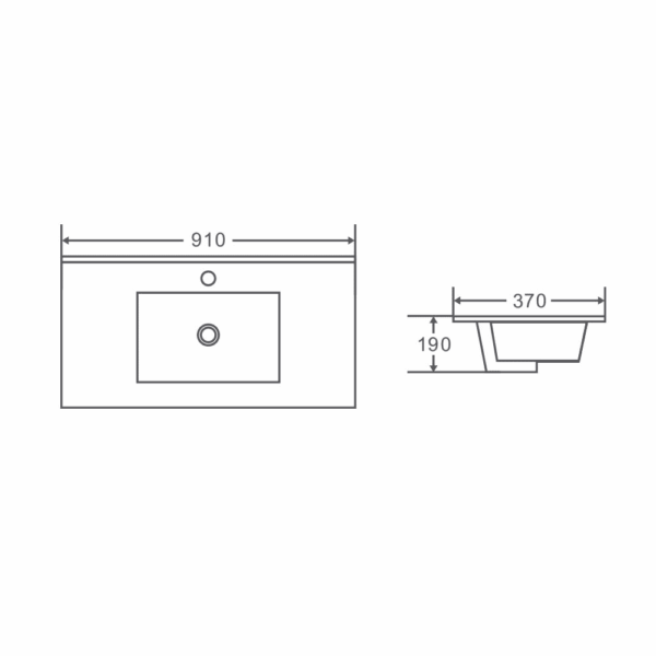 BIANCA 900mm PVC Slim Freestanding Vanity (RHD) - Image 6