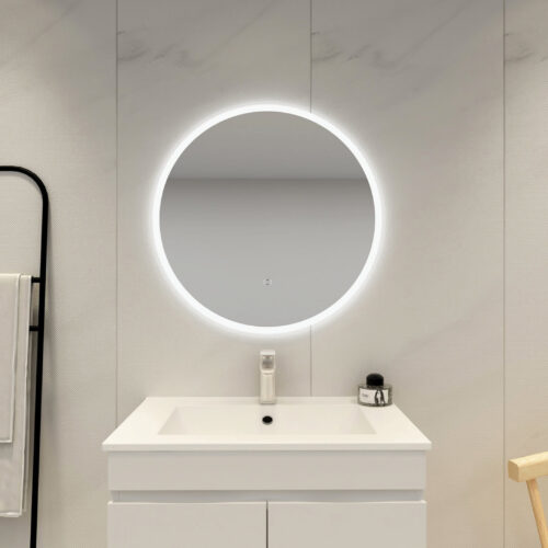 Round LED Backlit Mirror - Acrylic Strip