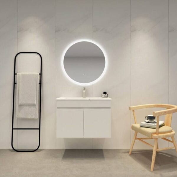 Round LED Backlit Mirror - Acrylic Strip - Image 3
