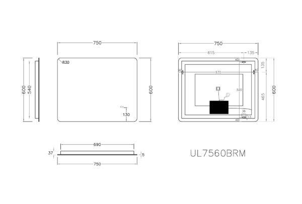 Rectangle LED Backlit Mirror - Image 3