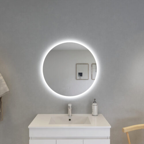 Round LED Backlit Mirror - Acrylic Strip