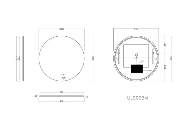 Pencil Edge Round Mirror - Image 4