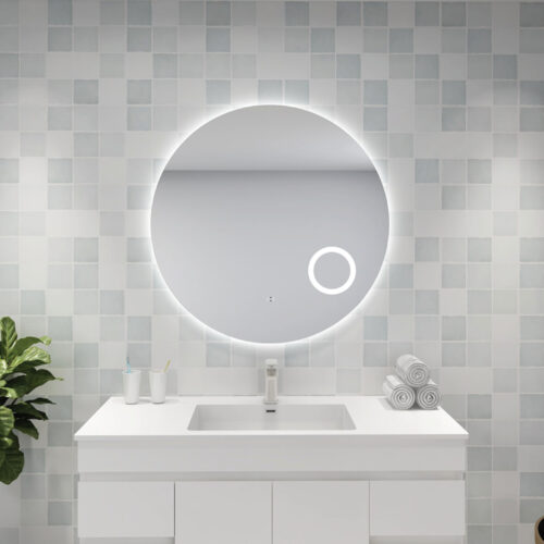Oval LED Backlit Mirror With Magnifier