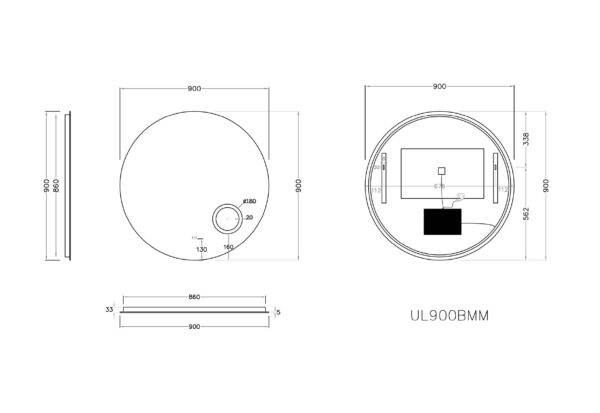 Oval LED Backlit Mirror With Magnifier - Image 4