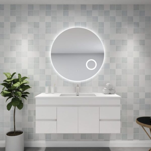 Oval LED Backlit Mirror With Magnifier - Image 3