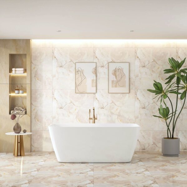 Venice Freestanding Bathtub - Gloss White - Image 2