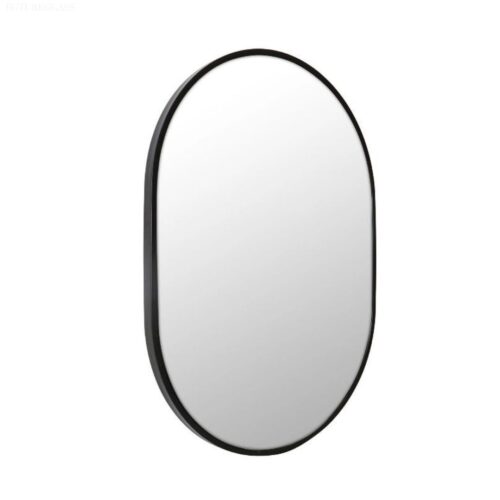 Framed Oval Mirror Matte Brushed Black