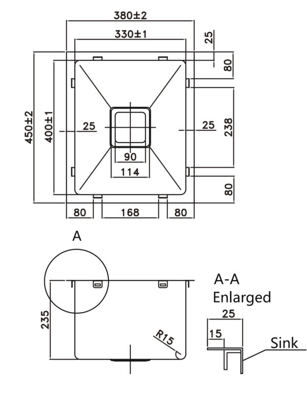 Hand Made Stainless Steel Kitchen Sink - Image 2