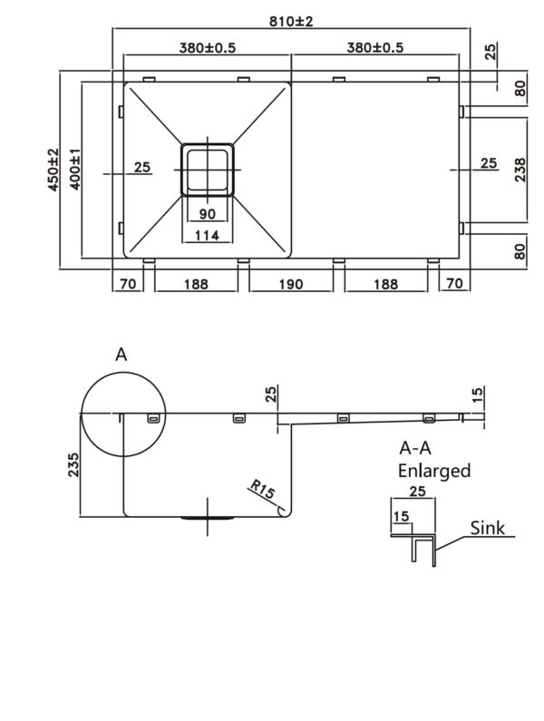 Hand Made Stainless Steel Kitchen Sink - Image 2