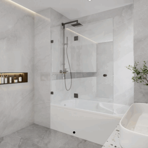 Double Hinged Bathtub Screen