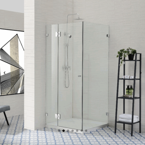 Frameless Pivot Door (Glass to Glass Hinge) L Shape Square