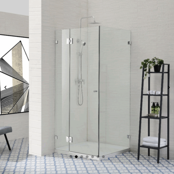 Frameless Pivot Door (Glass to Glass Hinge) L Shape Square