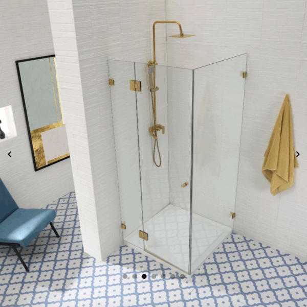 Frameless Pivot Door (Glass to Glass Hinge) L Shape Square - Image 3