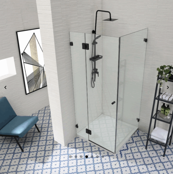 Frameless Pivot Door (Glass to Glass Hinge) L Shape Square - Image 4
