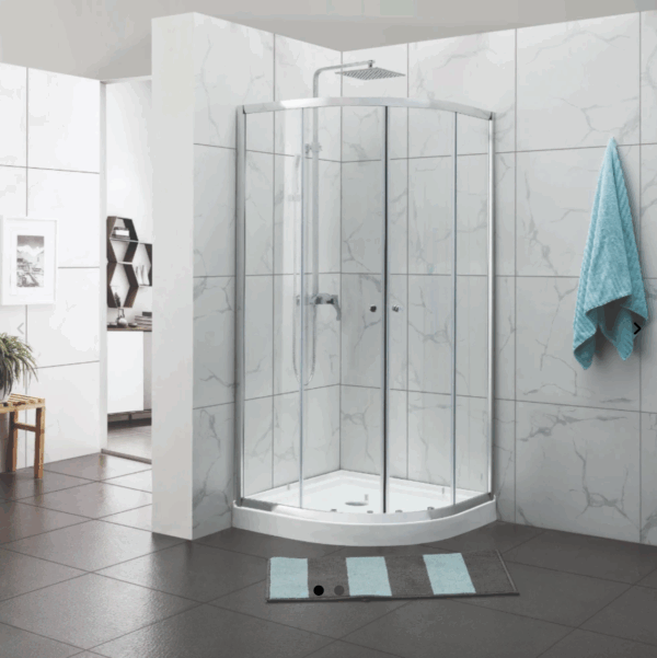 Semi Frameless Curved Double Sliding Door